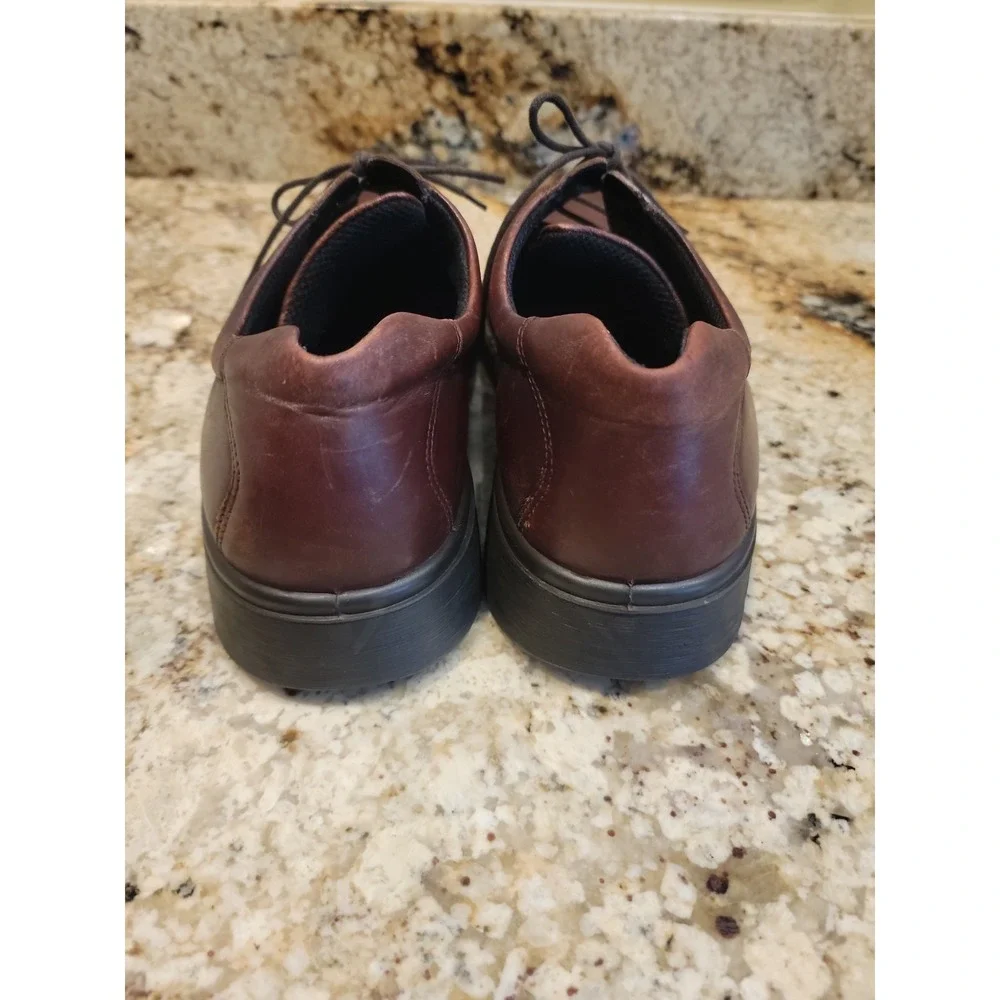 MEN'S ECCO BERLIN PLAIN TOE LACE BROWN LEATHER Oxfords 46.  US 12-12.5